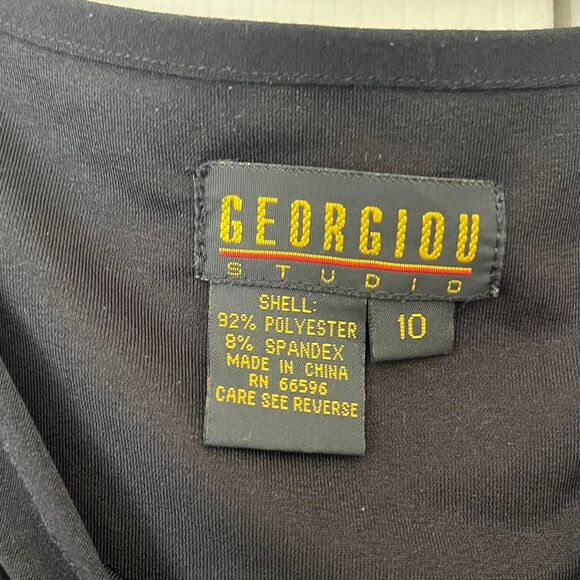 Vintage Y2K whimsygoth Georgiou Studio asymmetrical black top ruffles size 10 - Picture 4 of 8